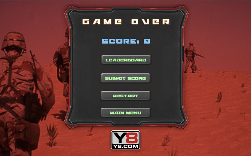 Actual game-over result showing the score and separate restart and submission choices