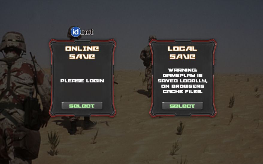 Actual save selection screen showing separate online and local choices
